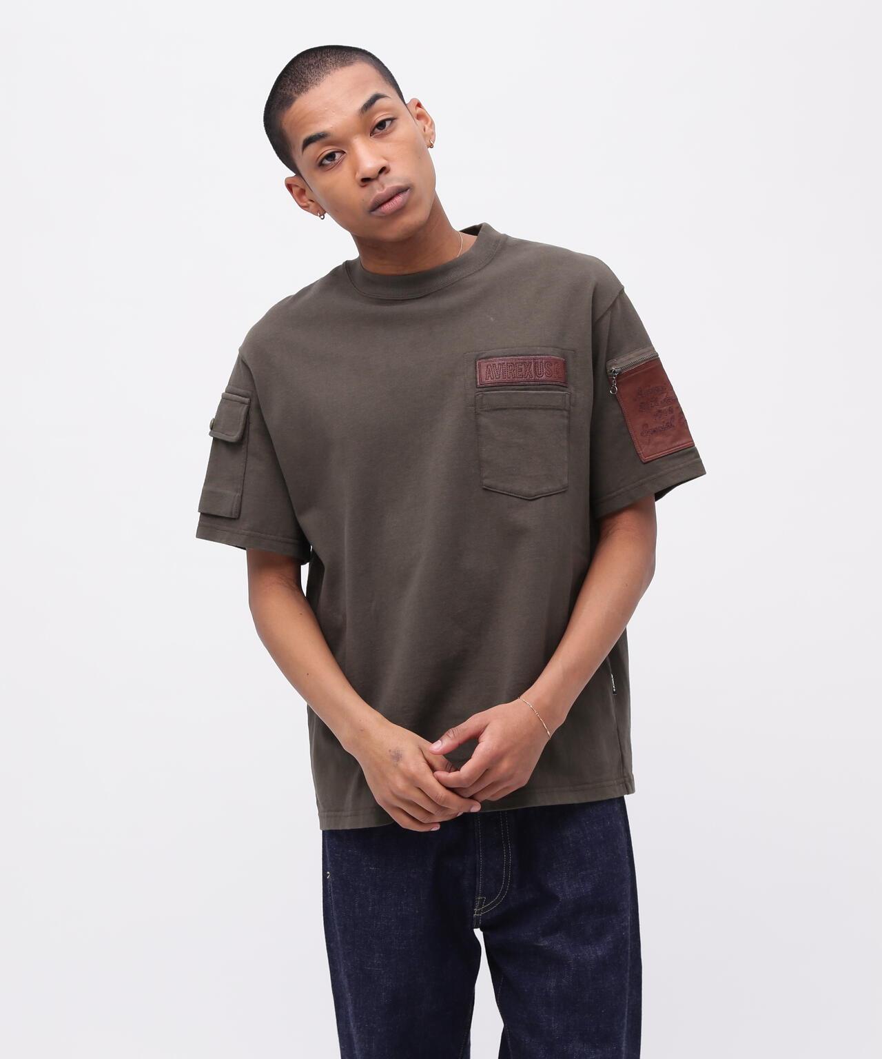 皮革拼接工裝短袖T恤 LEATHER PATCHED FATIGUE T-SHIRT 《50th Anniversary》