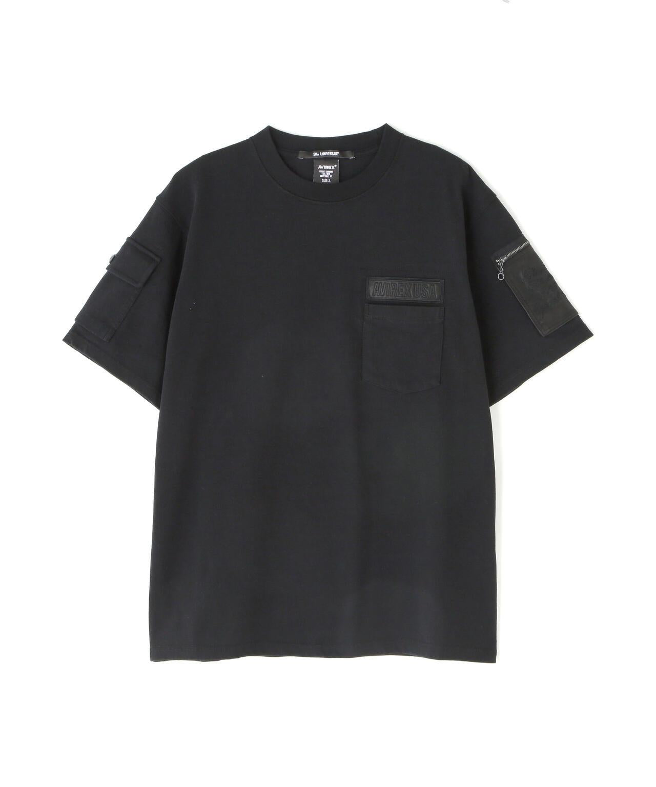 皮革拼接工裝短袖T恤 LEATHER PATCHED FATIGUE T-SHIRT 《50th Anniversary》