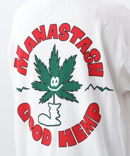MANASTASH HEMP TEE GOOD HEMP 大麻纖維印花 T恤