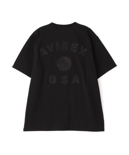 《50th Anniversary》LEATHER PATCHED VARSITY T-SHIRT 皮革貼片設計 短袖T恤