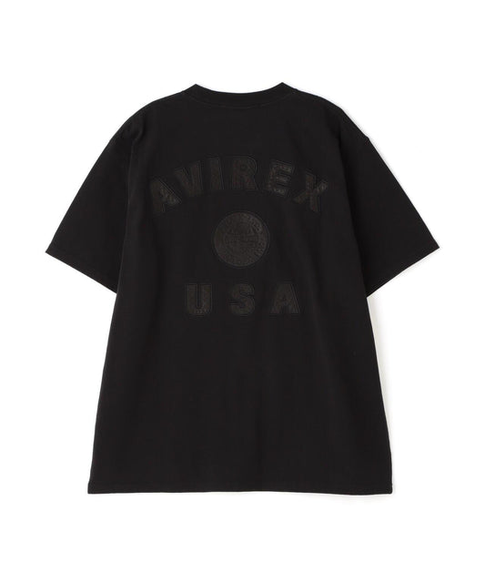 《50th Anniversary》LEATHER PATCHED VARSITY T-SHIRT 皮革貼片設計 短袖T恤