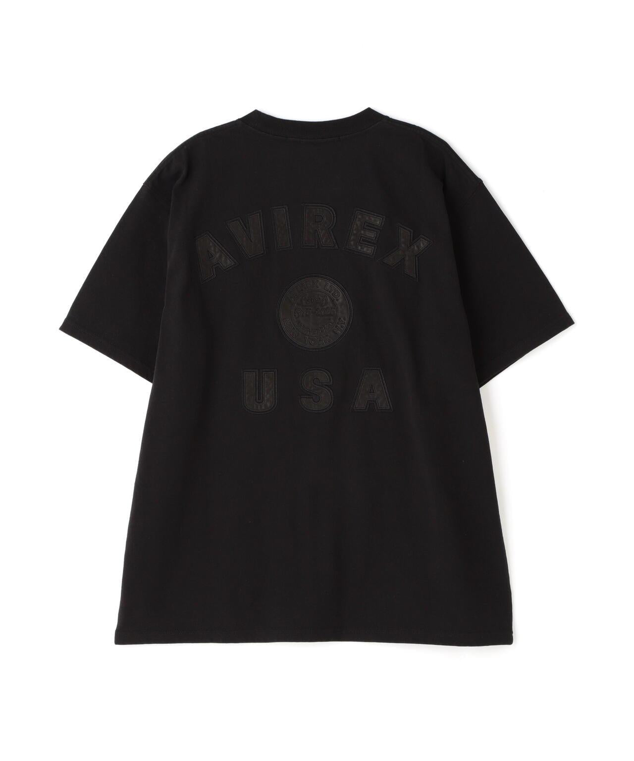 《50th Anniversary》LEATHER PATCHED VARSITY T-SHIRT 皮革貼片設計 短袖T恤