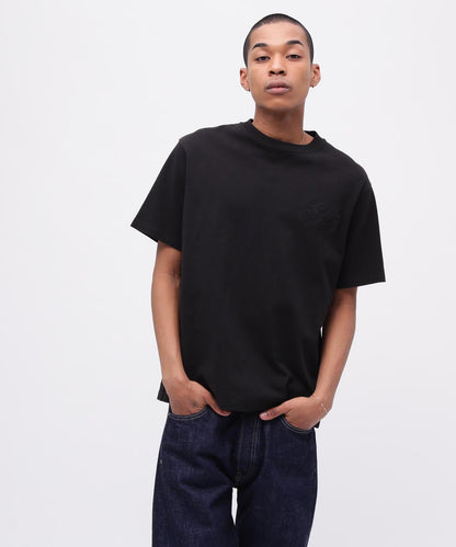 《50th Anniversary》LEATHER PATCHED VARSITY T-SHIRT 皮革貼片設計 短袖T恤