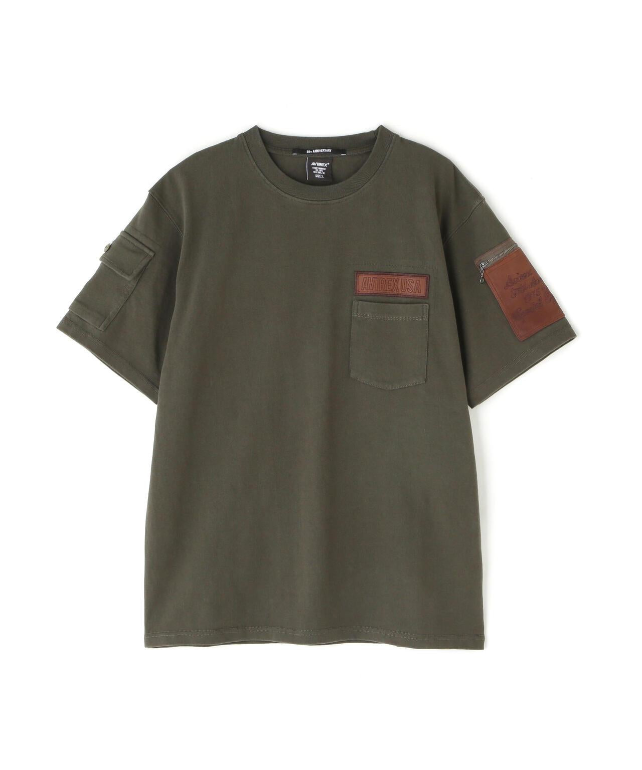 皮革拼接工裝短袖T恤 LEATHER PATCHED FATIGUE T-SHIRT 《50th Anniversary》