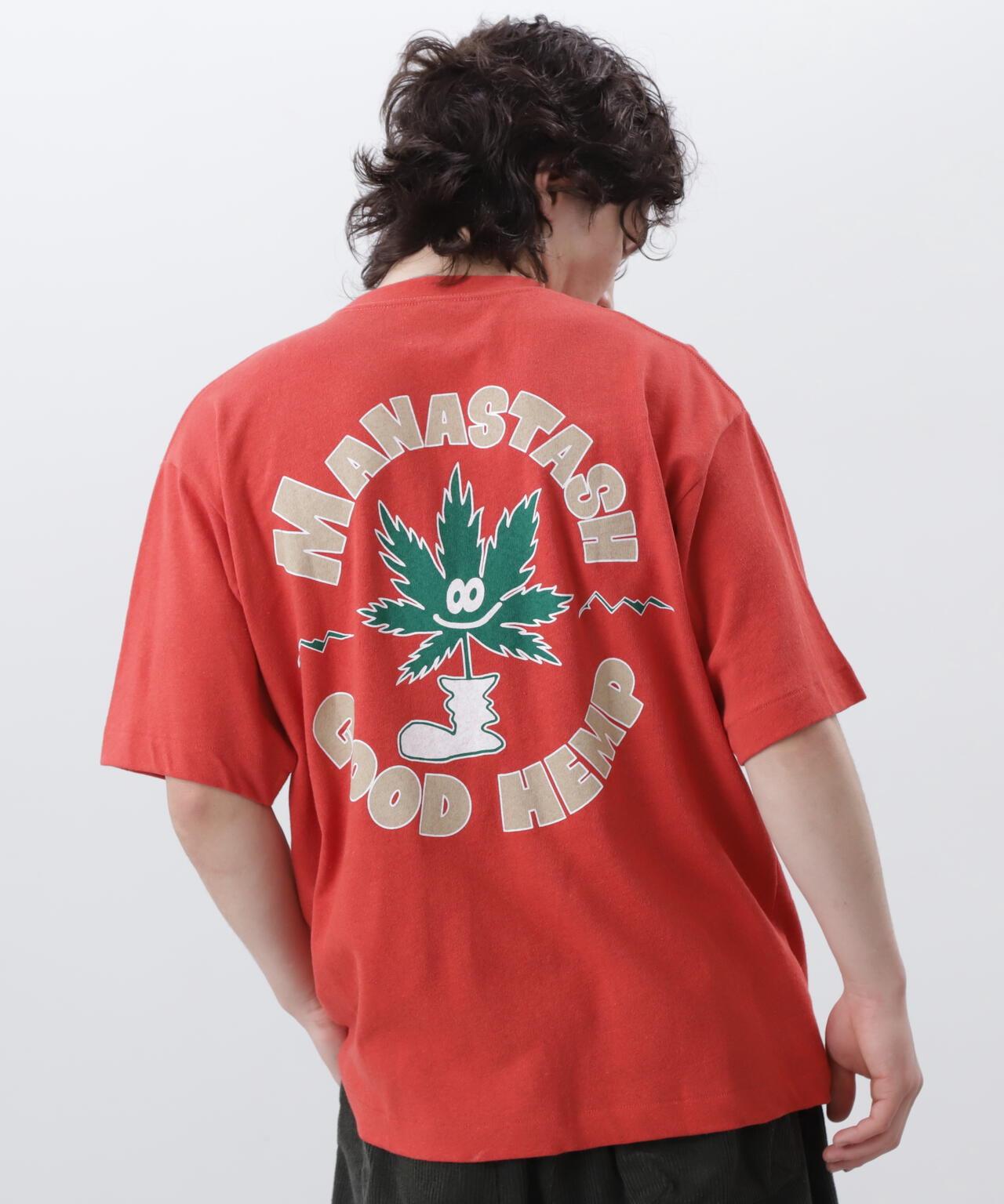 MANASTASH HEMP TEE GOOD HEMP 大麻纖維印花 T恤
