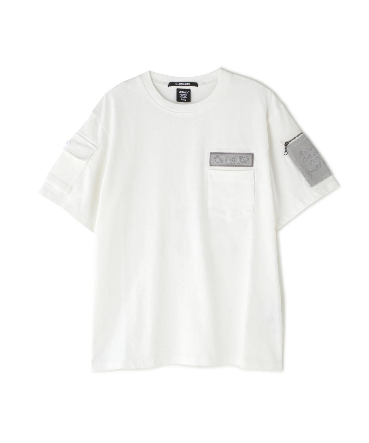皮革拼接工裝短袖T恤 LEATHER PATCHED FATIGUE T-SHIRT 《50th Anniversary》
