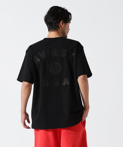 《50th Anniversary》LEATHER PATCHED VARSITY T-SHIRT 皮革貼片設計 短袖T恤