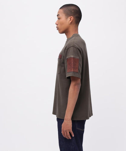 皮革拼接工裝短袖T恤 LEATHER PATCHED FATIGUE T-SHIRT 《50th Anniversary》