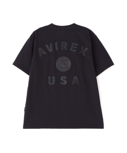 《50th Anniversary》LEATHER PATCHED VARSITY T-SHIRT 皮革貼片設計 短袖T恤
