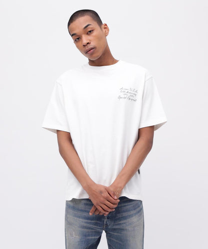 《50th Anniversary》LEATHER PATCHED VARSITY T-SHIRT 皮革貼片設計 短袖T恤