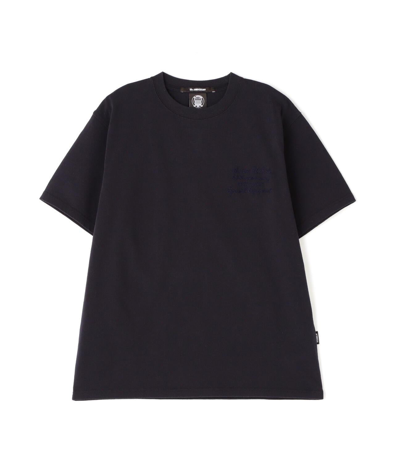 《50th Anniversary》LEATHER PATCHED VARSITY T-SHIRT 皮革貼片設計 短袖T恤