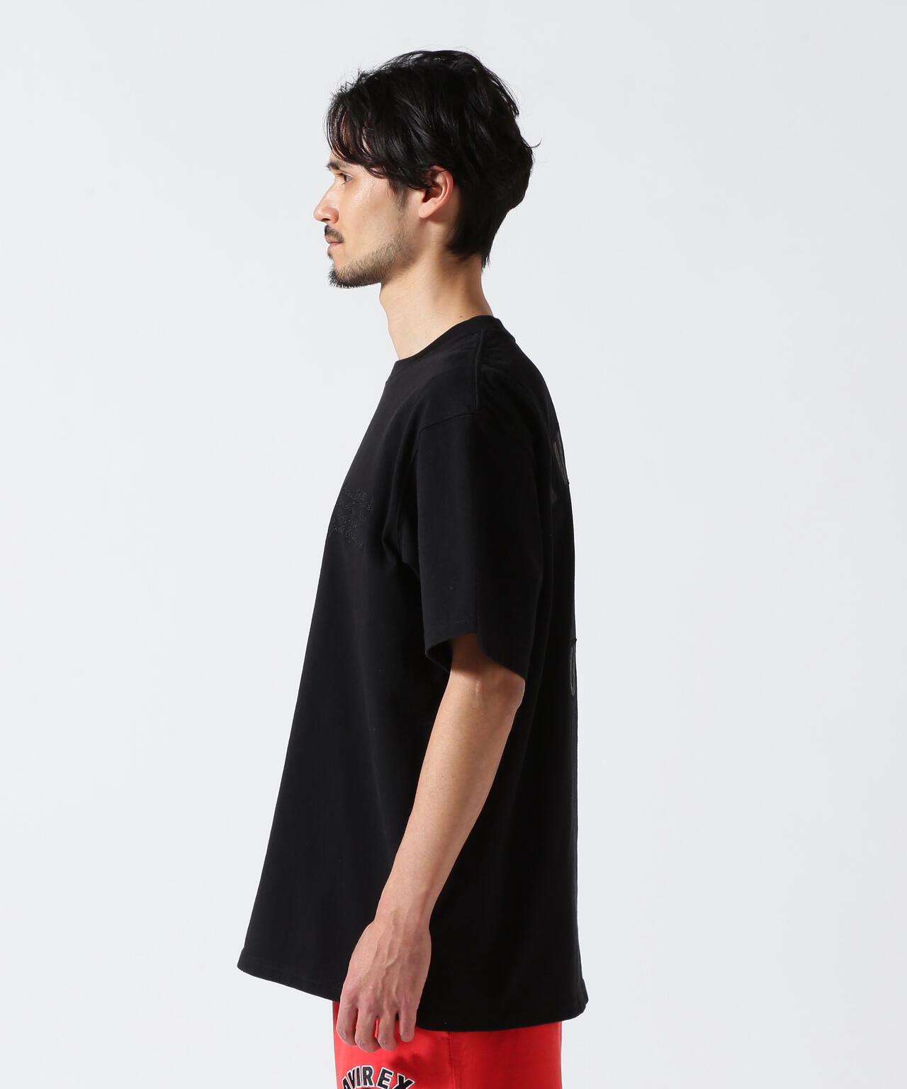 《50th Anniversary》LEATHER PATCHED VARSITY T-SHIRT 皮革貼片設計 短袖T恤