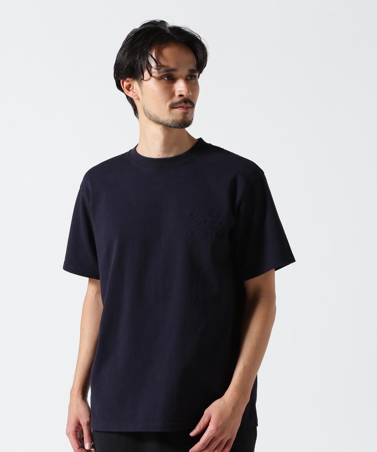 《50th Anniversary》LEATHER PATCHED VARSITY T-SHIRT 皮革貼片設計 短袖T恤