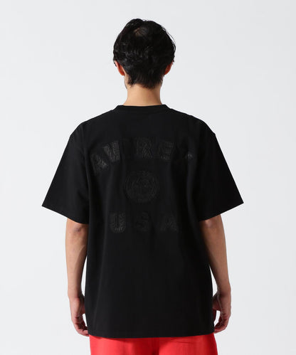 《50th Anniversary》LEATHER PATCHED VARSITY T-SHIRT 皮革貼片設計 短袖T恤
