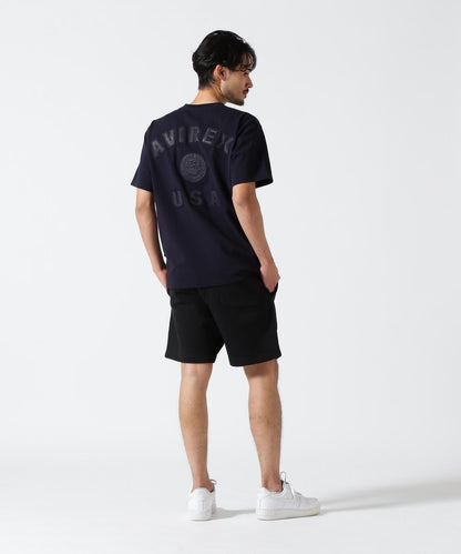 《50th Anniversary》LEATHER PATCHED VARSITY T-SHIRT 皮革貼片設計 短袖T恤
