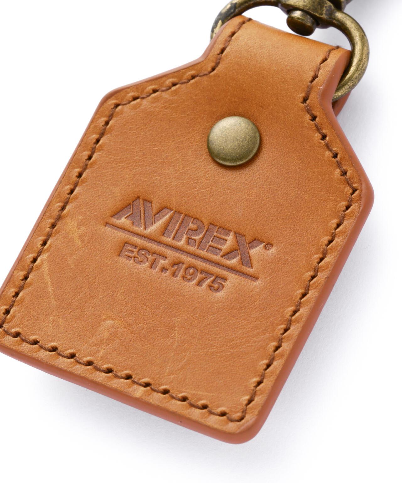 AVIREX KEY HOLDER EMBOSSED LEATHER 皮革壓紋鑰匙扣