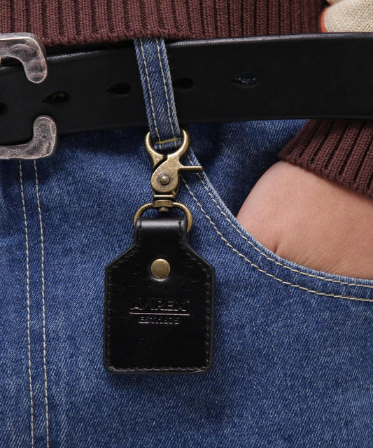 AVIREX KEY HOLDER EMBOSSED LEATHER 皮革壓紋鑰匙扣