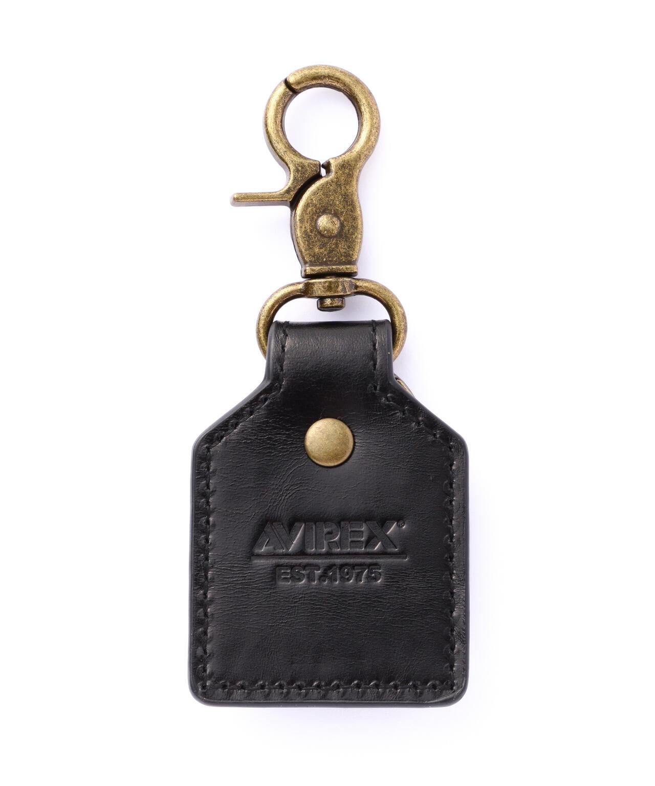 AVIREX KEY HOLDER EMBOSSED LEATHER 皮革壓紋鑰匙扣