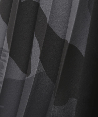 PLEATED CAMO MIX GATHER POCKET ONE PIECE 褶皺迷彩拼接抽褶口袋連衣裙