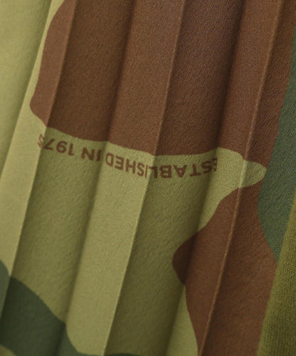 PLEATED CAMO MIX GATHER POCKET ONE PIECE 褶皺迷彩拼接抽褶口袋連衣裙