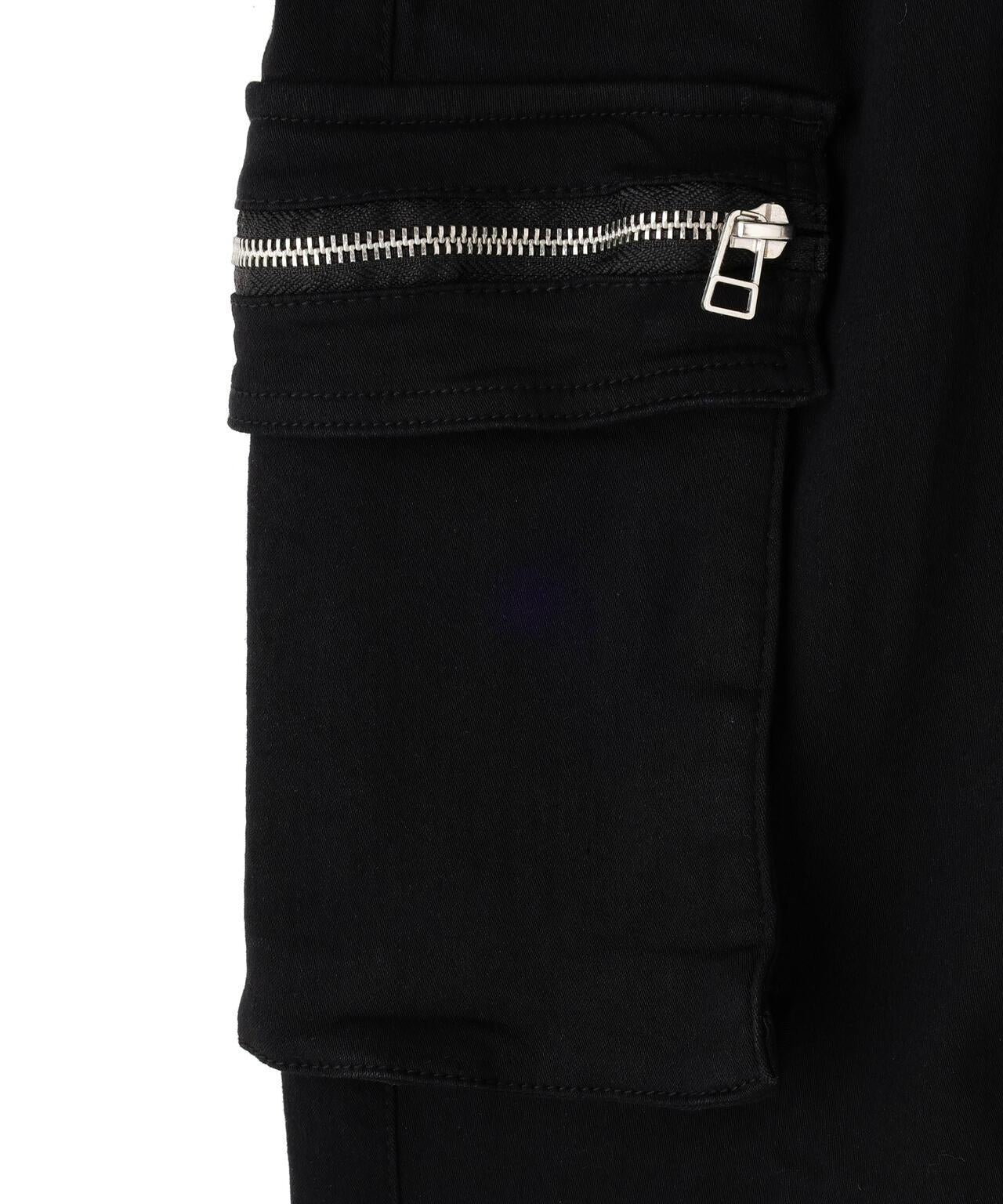 DankeSchon PREMIUM SUPER STRETCH TC BLACK FLAP ZIP CARGO PANTS 超彈力黑色翻蓋拉鍊工裝褲