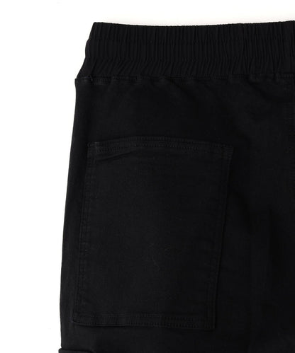 DankeSchon PREMIUM SUPER STRETCH TC BLACK FLAP ZIP CARGO PANTS 超彈力黑色翻蓋拉鍊工裝褲