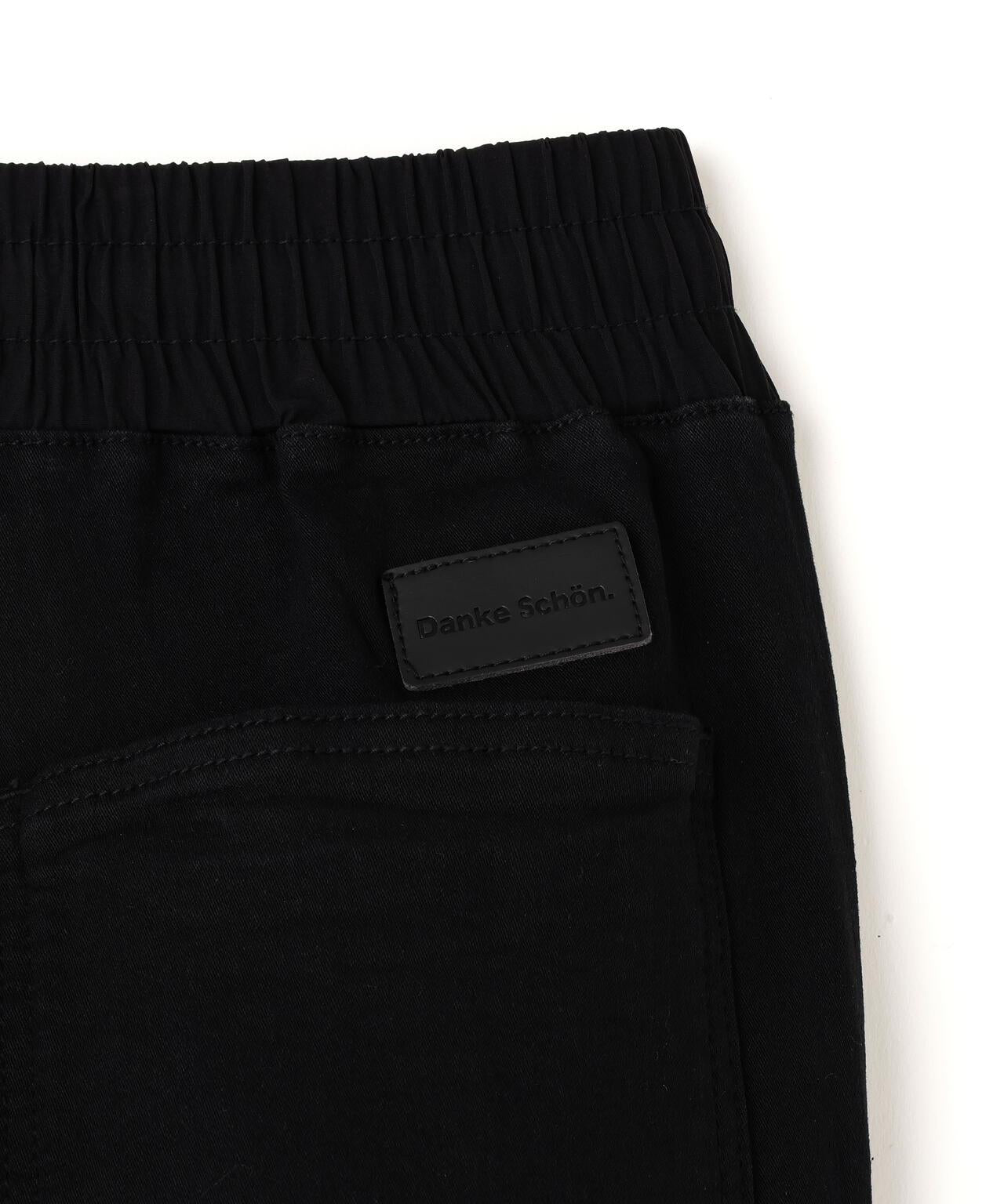 DankeSchon PREMIUM SUPER STRETCH TC BLACK FLAP ZIP CARGO PANTS 超彈力黑色翻蓋拉鍊工裝褲