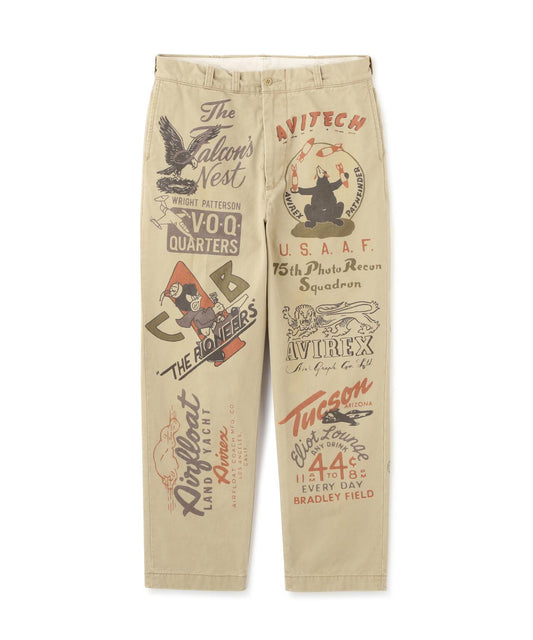 RESTORE COLLECTION 60’s ARMY CHINO PANTS "ARCHIVE GRAPHIC" 休閒褲