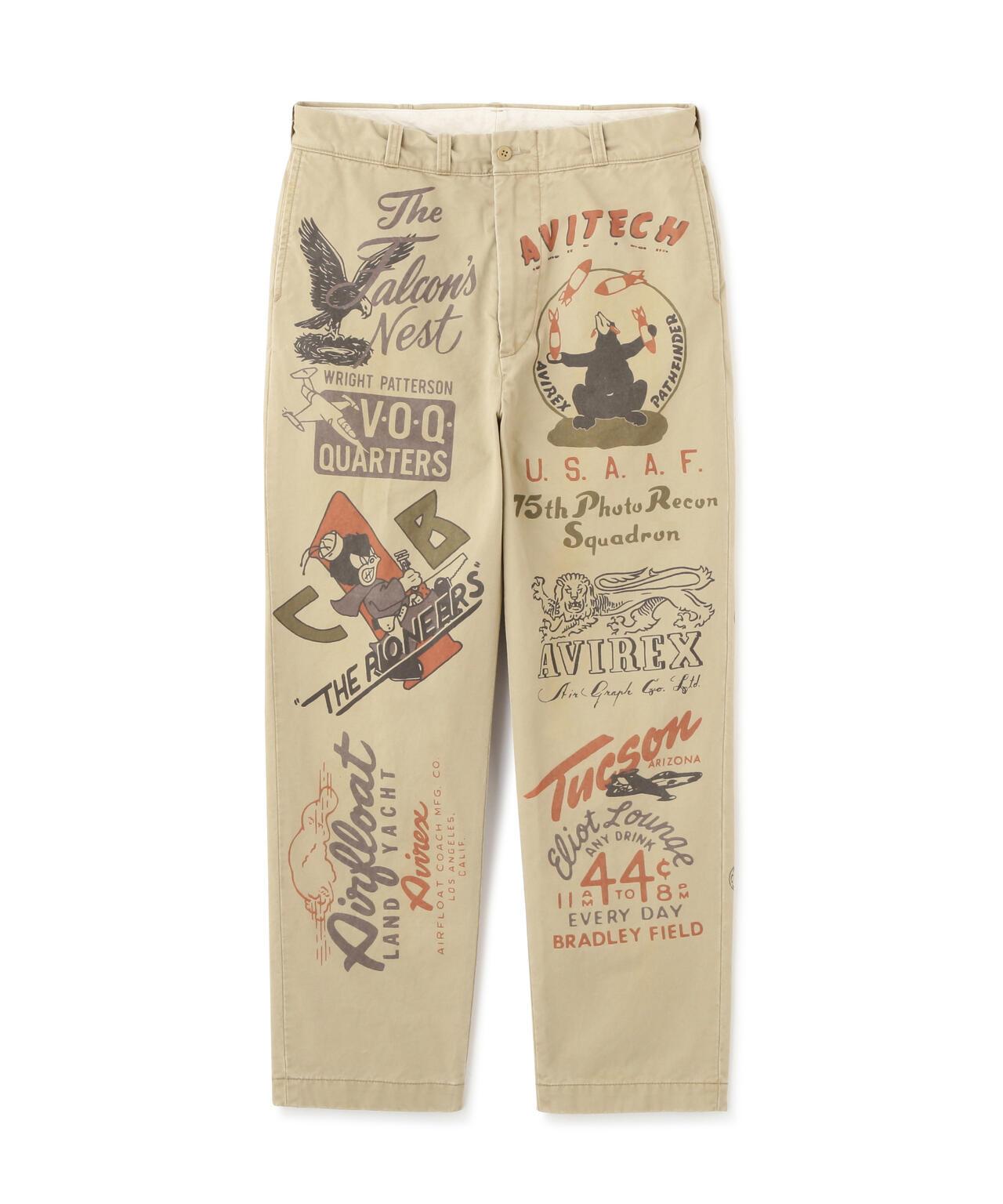 RESTORE COLLECTION 60’s ARMY CHINO PANTS "ARCHIVE GRAPHIC" 休閒褲