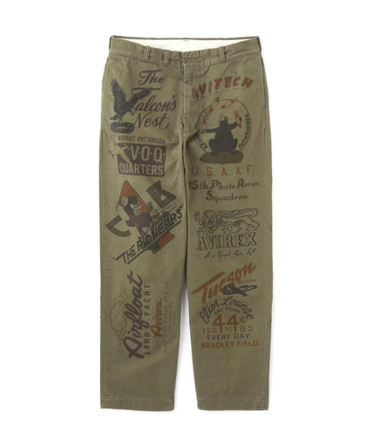 RESTORE COLLECTION 60’s ARMY CHINO PANTS "ARCHIVE GRAPHIC" 休閒褲