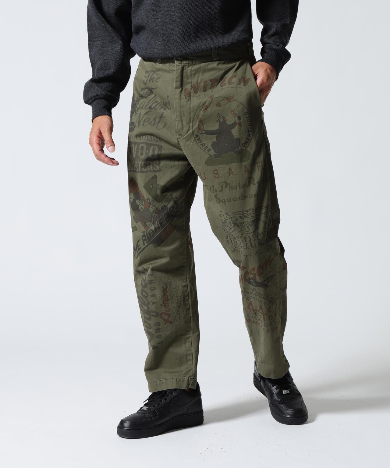 RESTORE COLLECTION 60’s ARMY CHINO PANTS "ARCHIVE GRAPHIC" 休閒褲