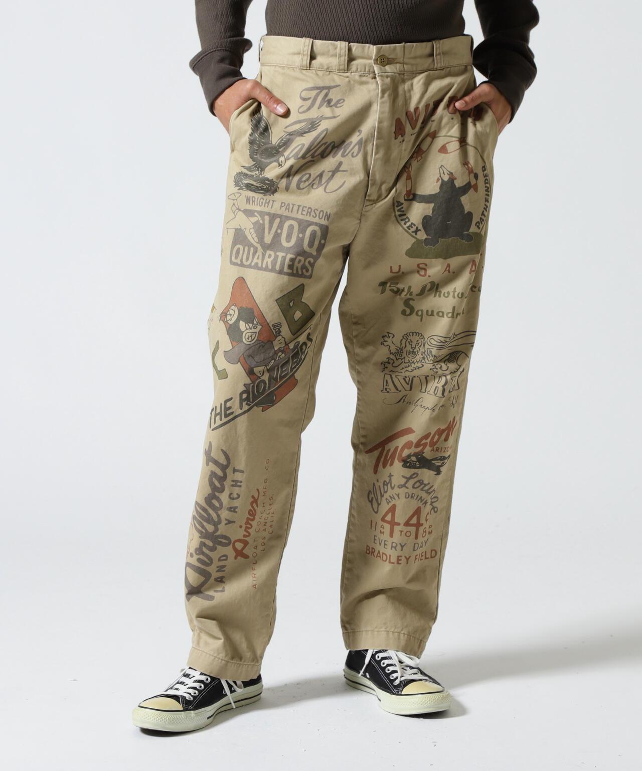 RESTORE COLLECTION 60’s ARMY CHINO PANTS "ARCHIVE GRAPHIC" 休閒褲