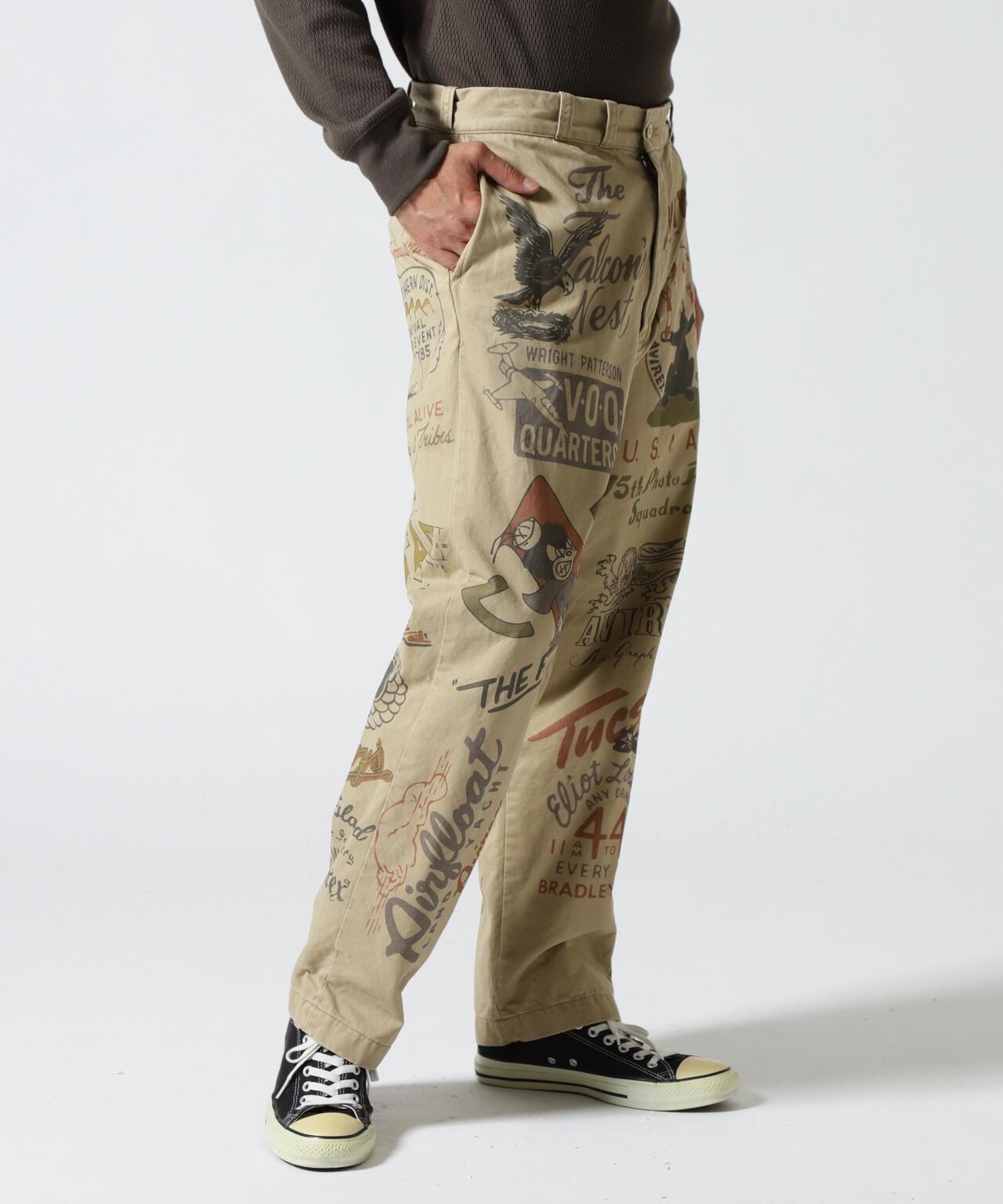 RESTORE COLLECTION 60’s ARMY CHINO PANTS "ARCHIVE GRAPHIC" 休閒褲