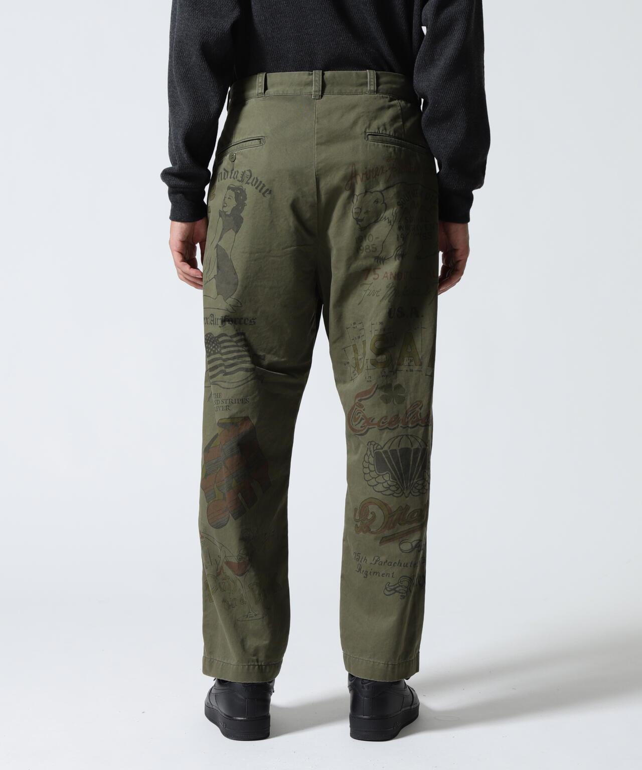 RESTORE COLLECTION 60’s ARMY CHINO PANTS "ARCHIVE GRAPHIC" 休閒褲