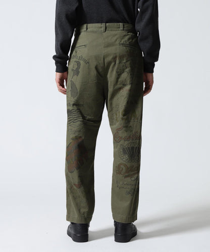RESTORE COLLECTION 60’s ARMY CHINO PANTS "ARCHIVE GRAPHIC" 休閒褲