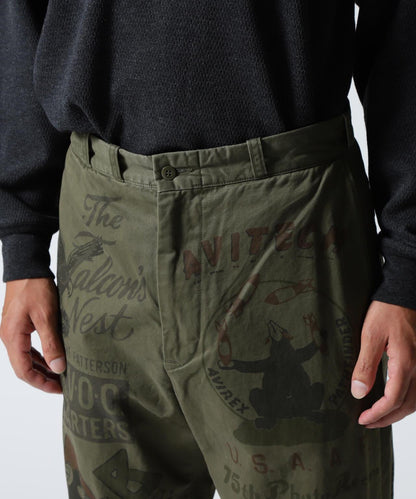 RESTORE COLLECTION 60’s ARMY CHINO PANTS "ARCHIVE GRAPHIC" 休閒褲