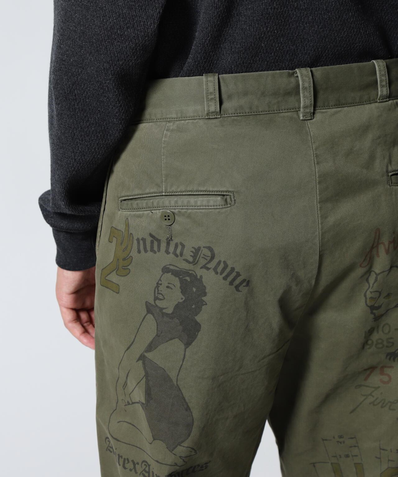 RESTORE COLLECTION 60’s ARMY CHINO PANTS "ARCHIVE GRAPHIC" 休閒褲