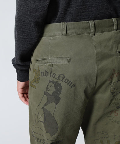 RESTORE COLLECTION 60’s ARMY CHINO PANTS "ARCHIVE GRAPHIC" 休閒褲