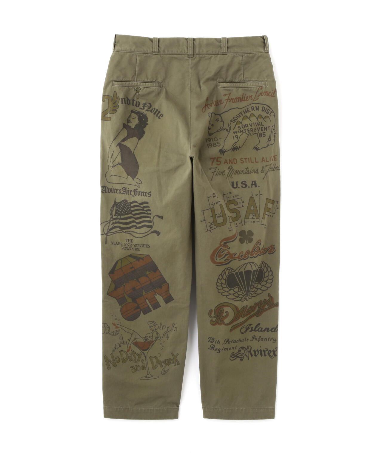RESTORE COLLECTION 60’s ARMY CHINO PANTS "ARCHIVE GRAPHIC" 休閒褲
