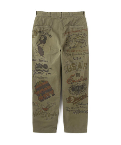 RESTORE COLLECTION 60’s ARMY CHINO PANTS "ARCHIVE GRAPHIC" 休閒褲