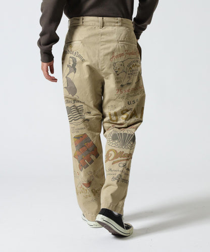 RESTORE COLLECTION 60’s ARMY CHINO PANTS "ARCHIVE GRAPHIC" 休閒褲