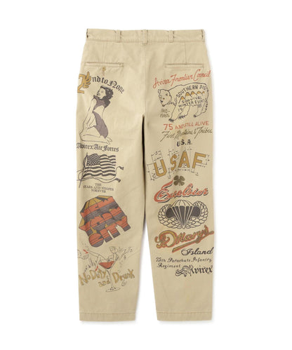 RESTORE COLLECTION 60’s ARMY CHINO PANTS "ARCHIVE GRAPHIC" 休閒褲
