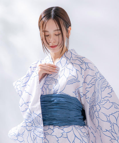 變織紅梅面料 兩件套浴衣 A款