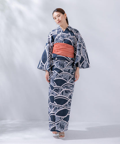 變織紅梅面料 兩件套浴衣 A款