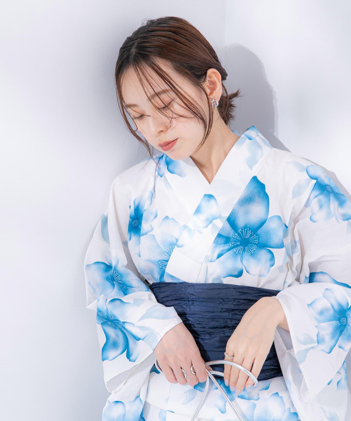 變織紅梅面料 兩件套浴衣 A款