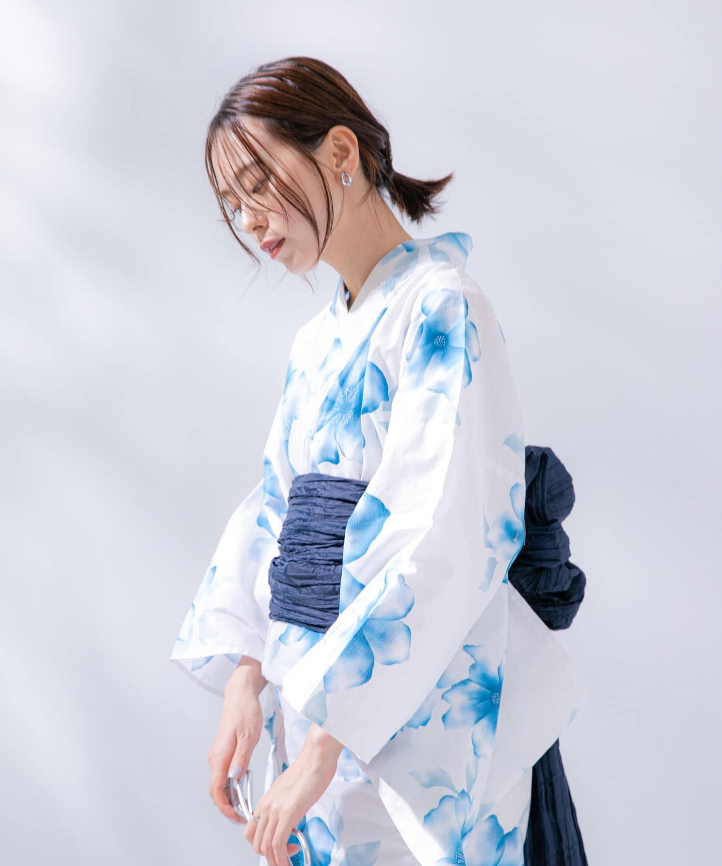 變織紅梅面料 兩件套浴衣 A款
