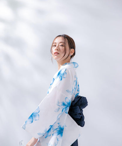 變織紅梅面料 兩件套浴衣 A款