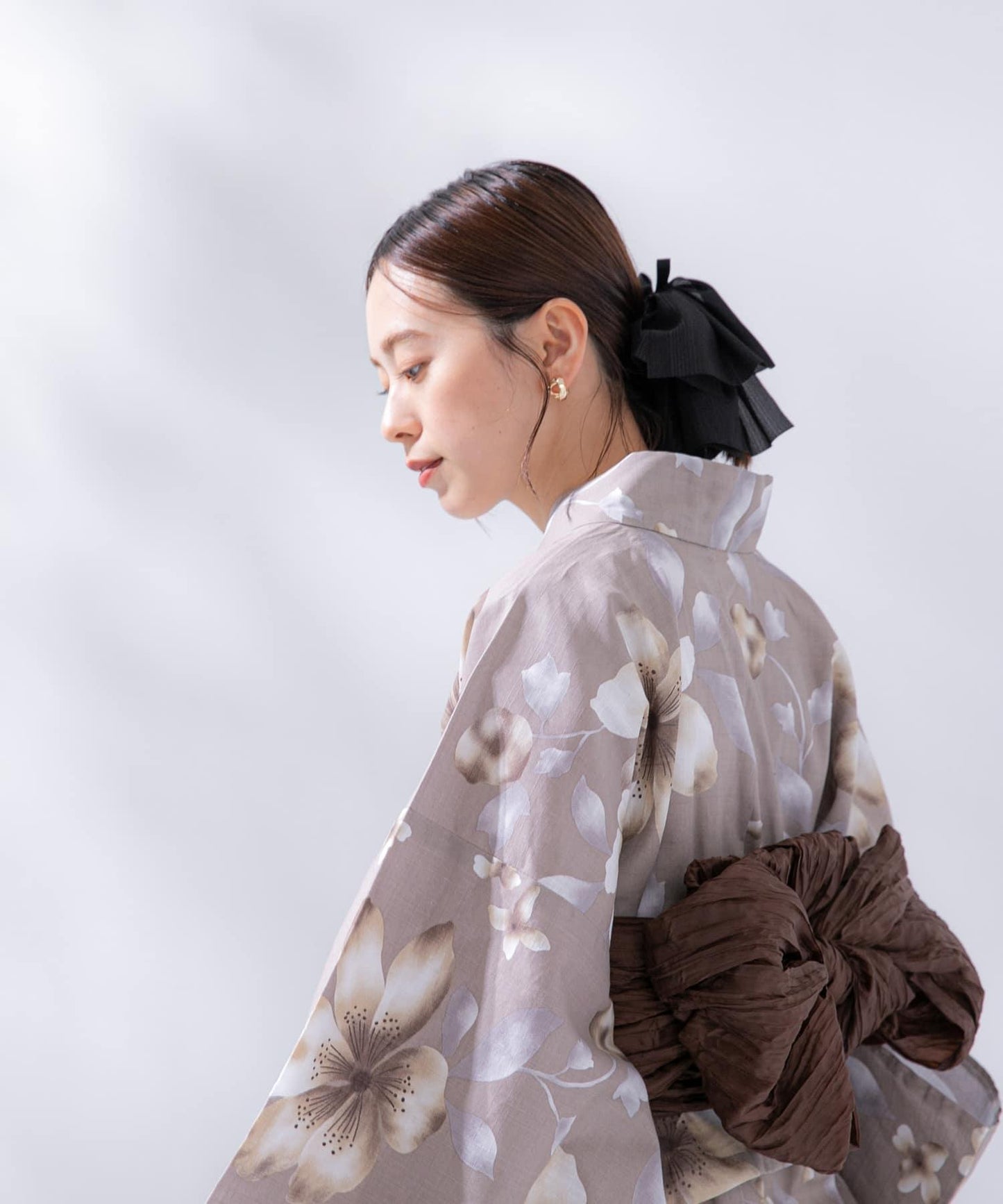 變織紅梅面料 兩件套浴衣 A款