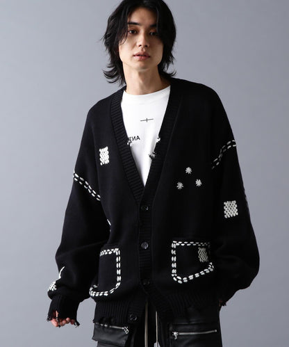 DankeSchon ダンケシェーン HAND STITCH KNIT CARDIGAN 手工縫線針織開衫