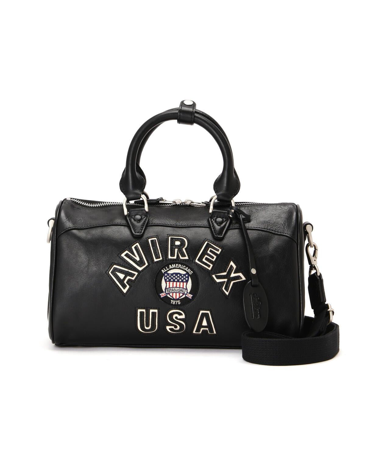 VARSITY LEATHER MINI DUFFLE BAG 皮質迷你圓筒包